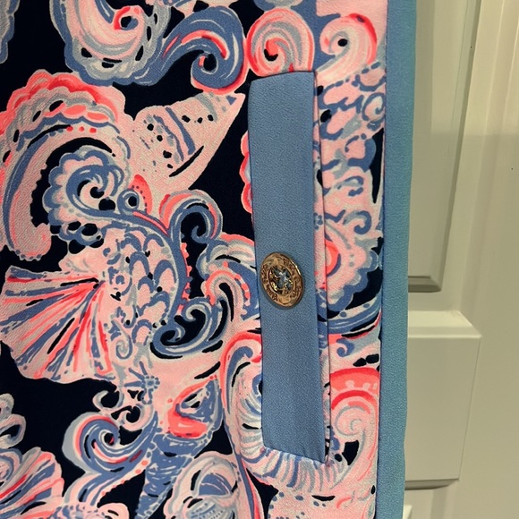 Lilly Pulitzer Dress Angie shift dress high tide navy shells 14 pink blue - Picture 2 of 7